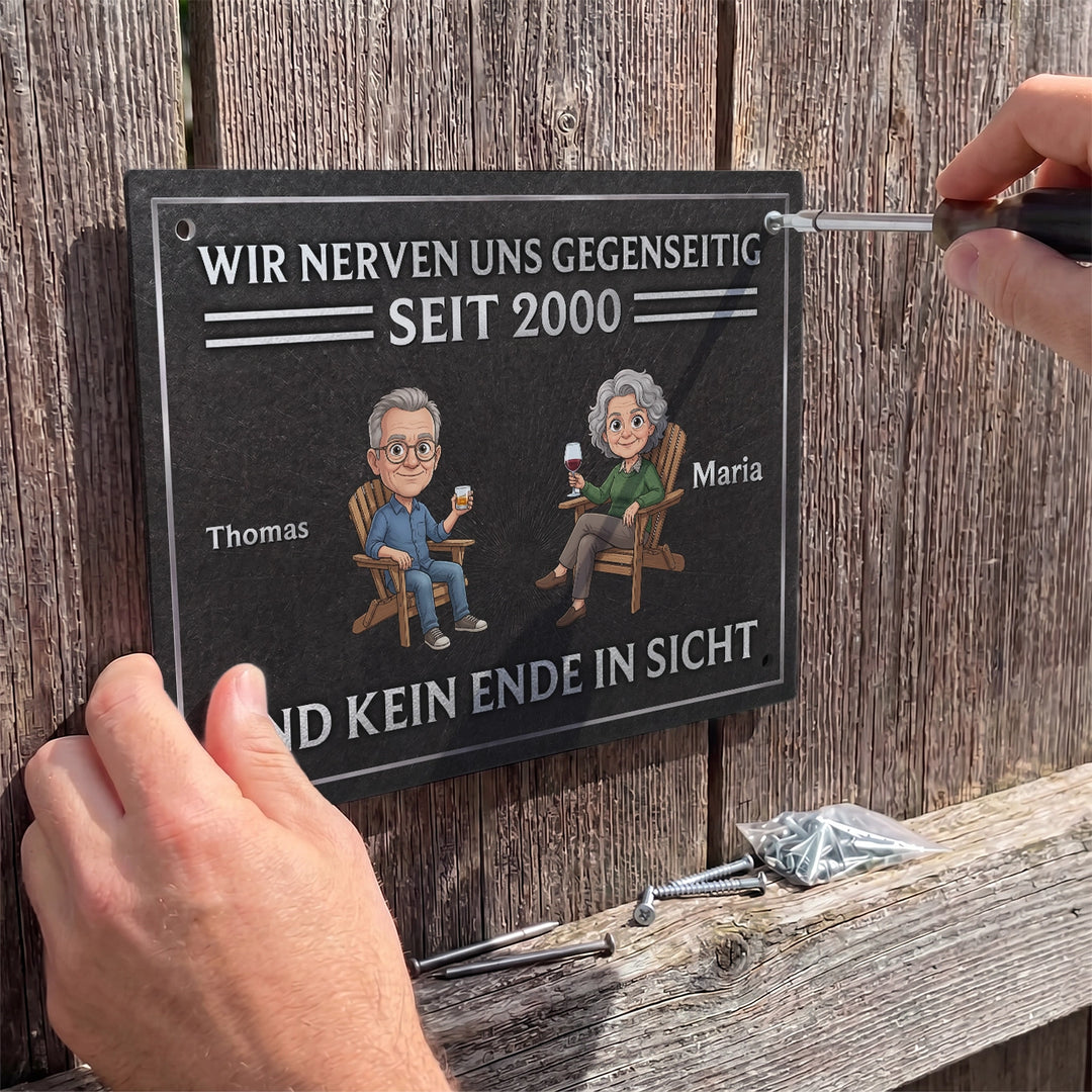 Personalisiertes Türschild "Wir nerven uns gegenseitig"