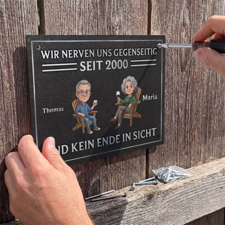 Personalisiertes Türschild "Wir nerven uns gegenseitig"