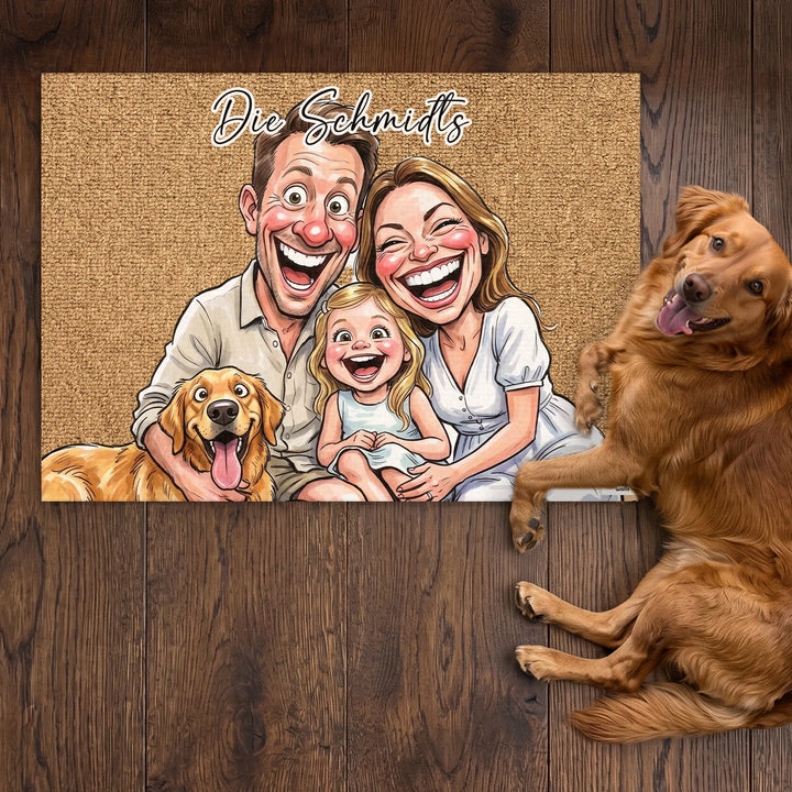 Personalisierte Fußmatte "Sketch Familie"