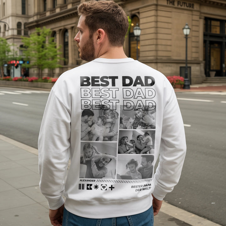 Personalisierter Sweater "Papa" mit Fotos