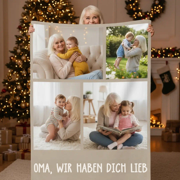 Personalisierte Decke "Foto Oma"