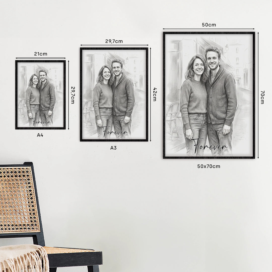 Personalisiertes Poster "Couple Zeichnung"
