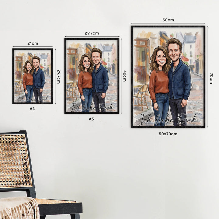 Personalisiertes Poster "Couple Sketch"