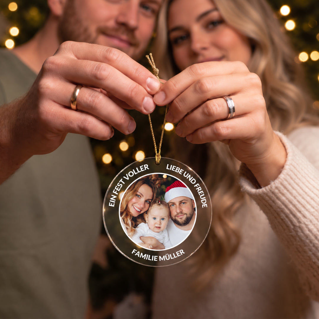 Weihnachtsbaumschmuck "Dein Foto & Text"