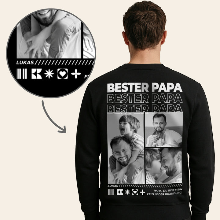 Personalisierter Sweater "Papa" mit Fotos
