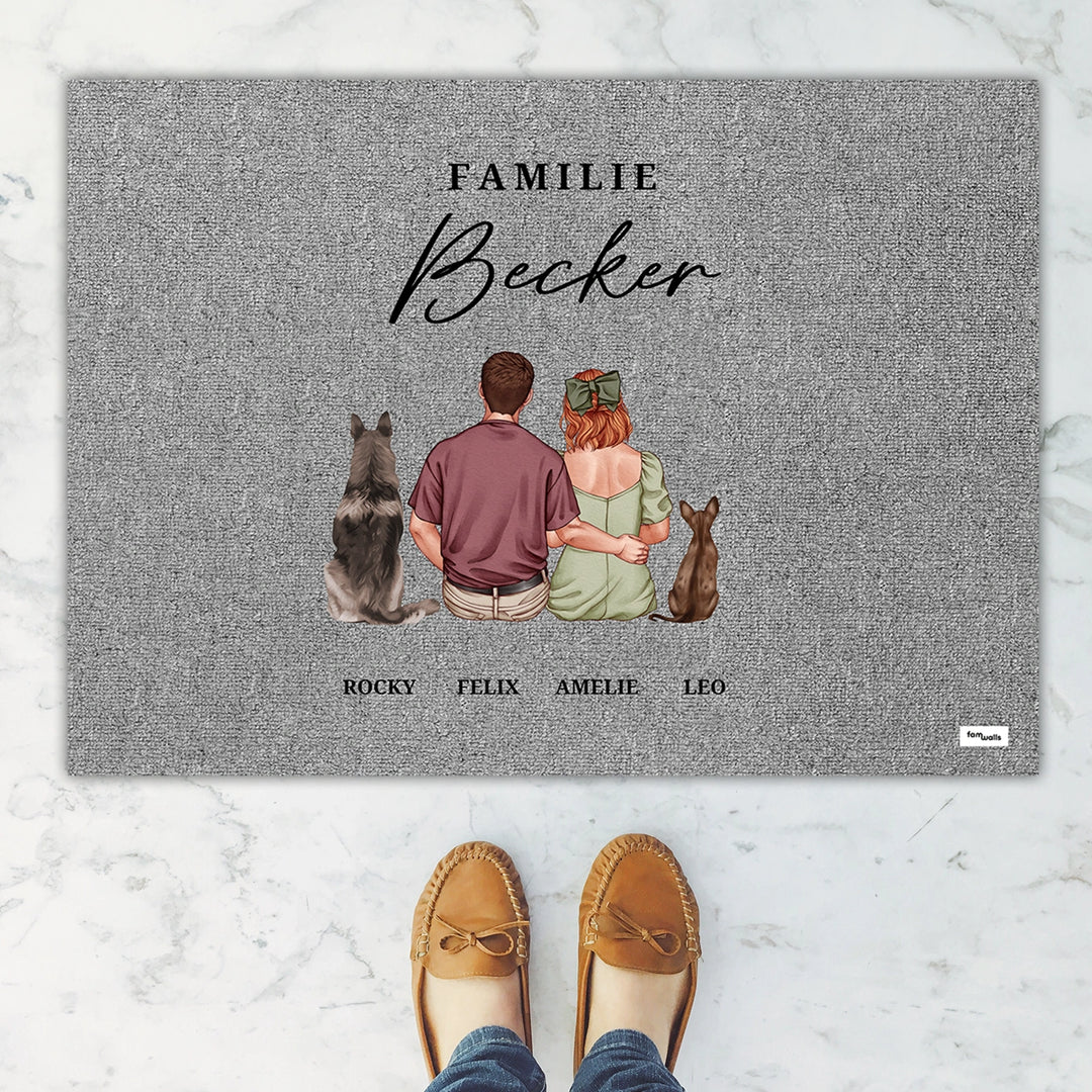 Personalisierte Fußmatte "Familie"