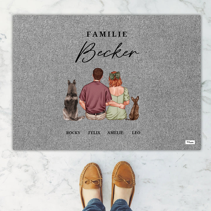 Personalisierte Fußmatte "Familie"