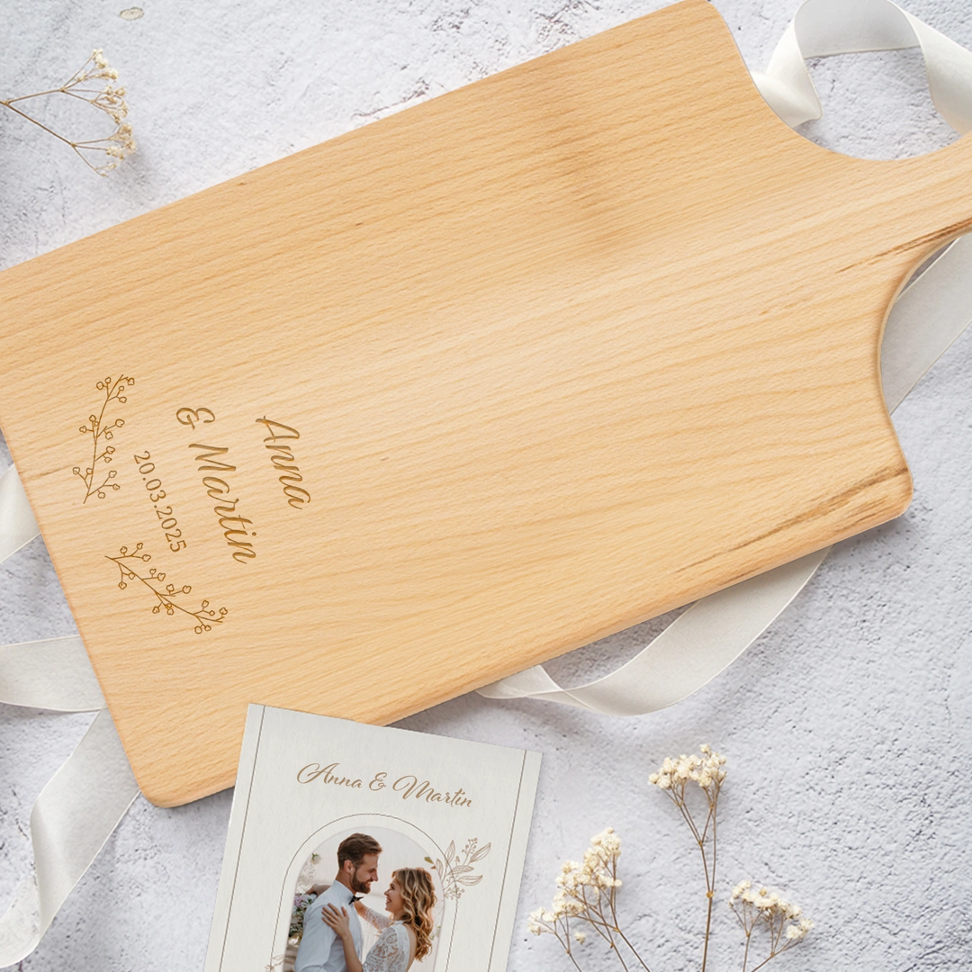 Personalisiertes Schneidebrett "Hochzeit"