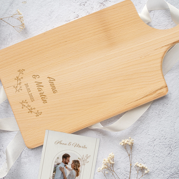 Personalisiertes Schneidebrett "Hochzeit"