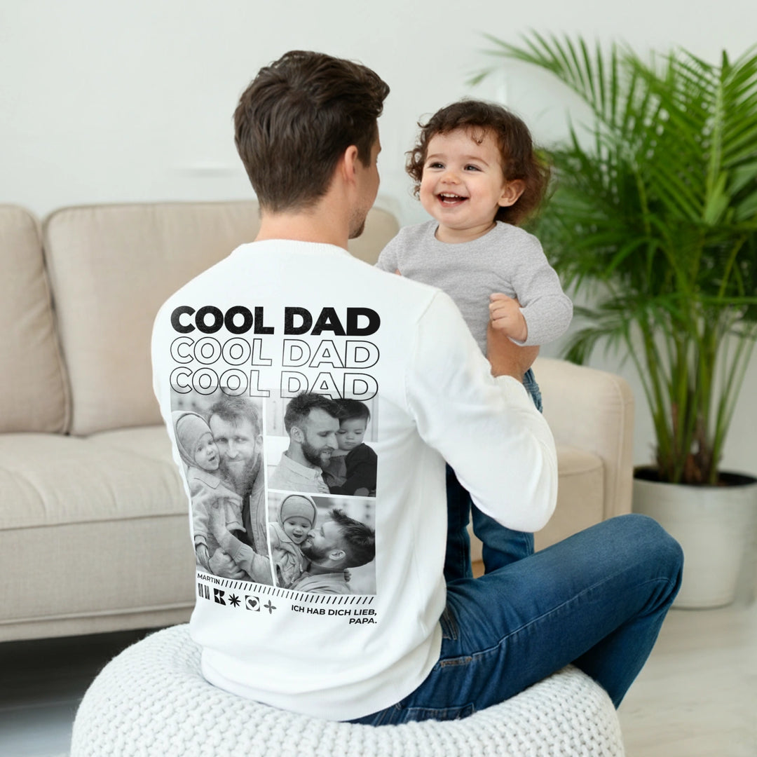 Personalisierter Sweater "Papa" mit Fotos