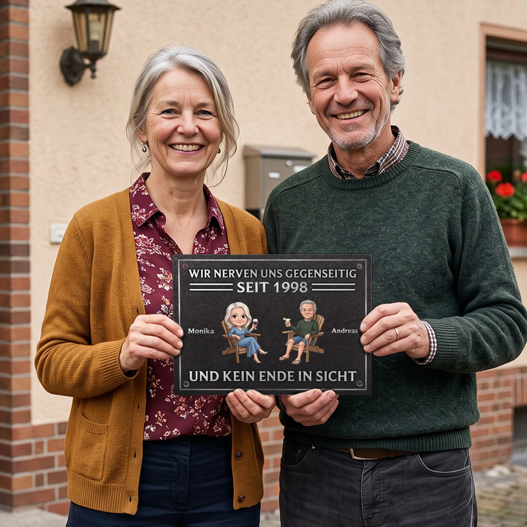 Personalisiertes Türschild "Wir nerven uns gegenseitig"