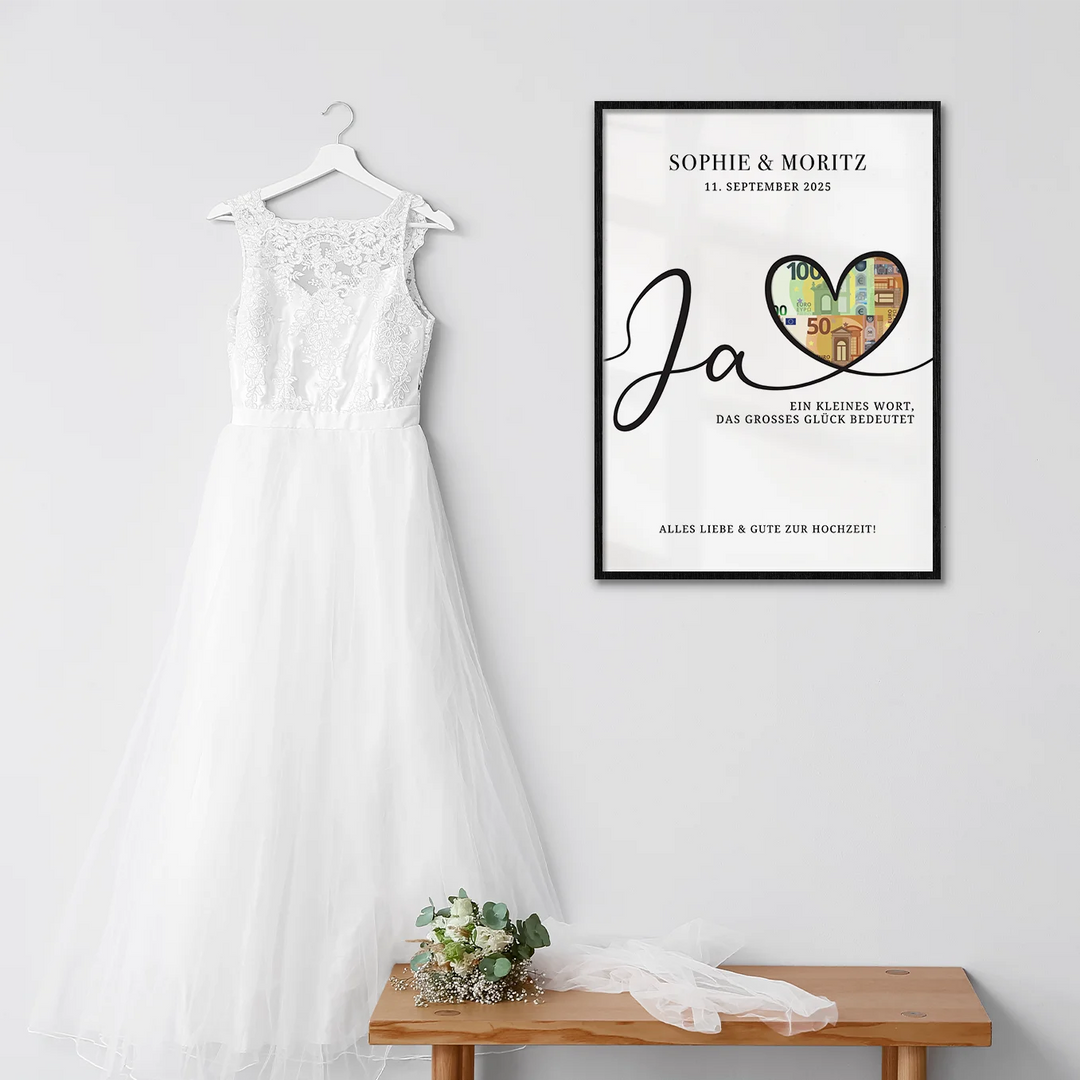 Personalisiertes Geldgeschenk zur Hochzeit "Alles Liebe"