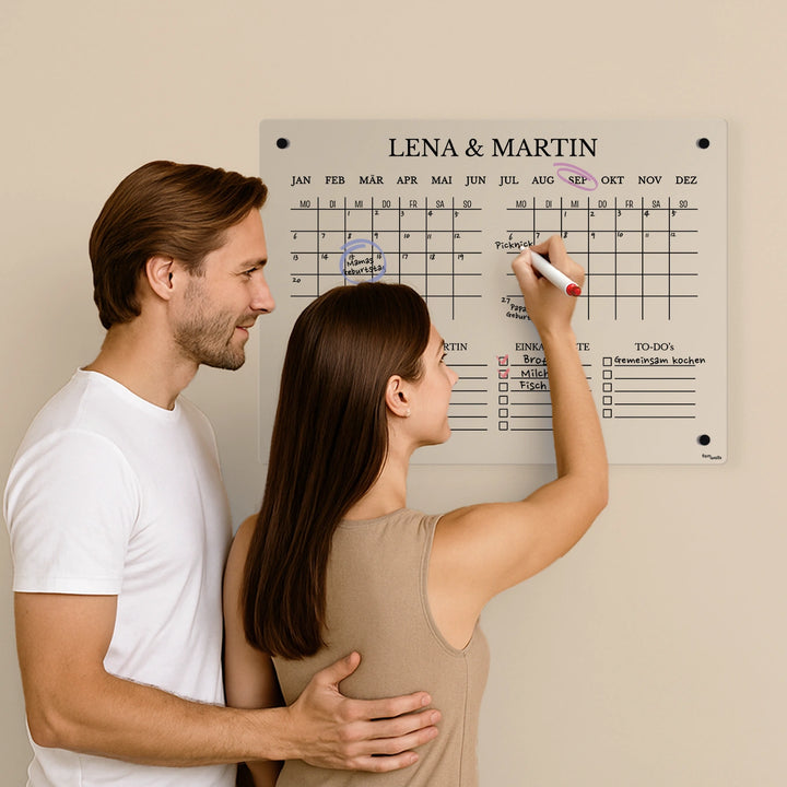 Personalisierter Wochenplaner Acryl "Paar"