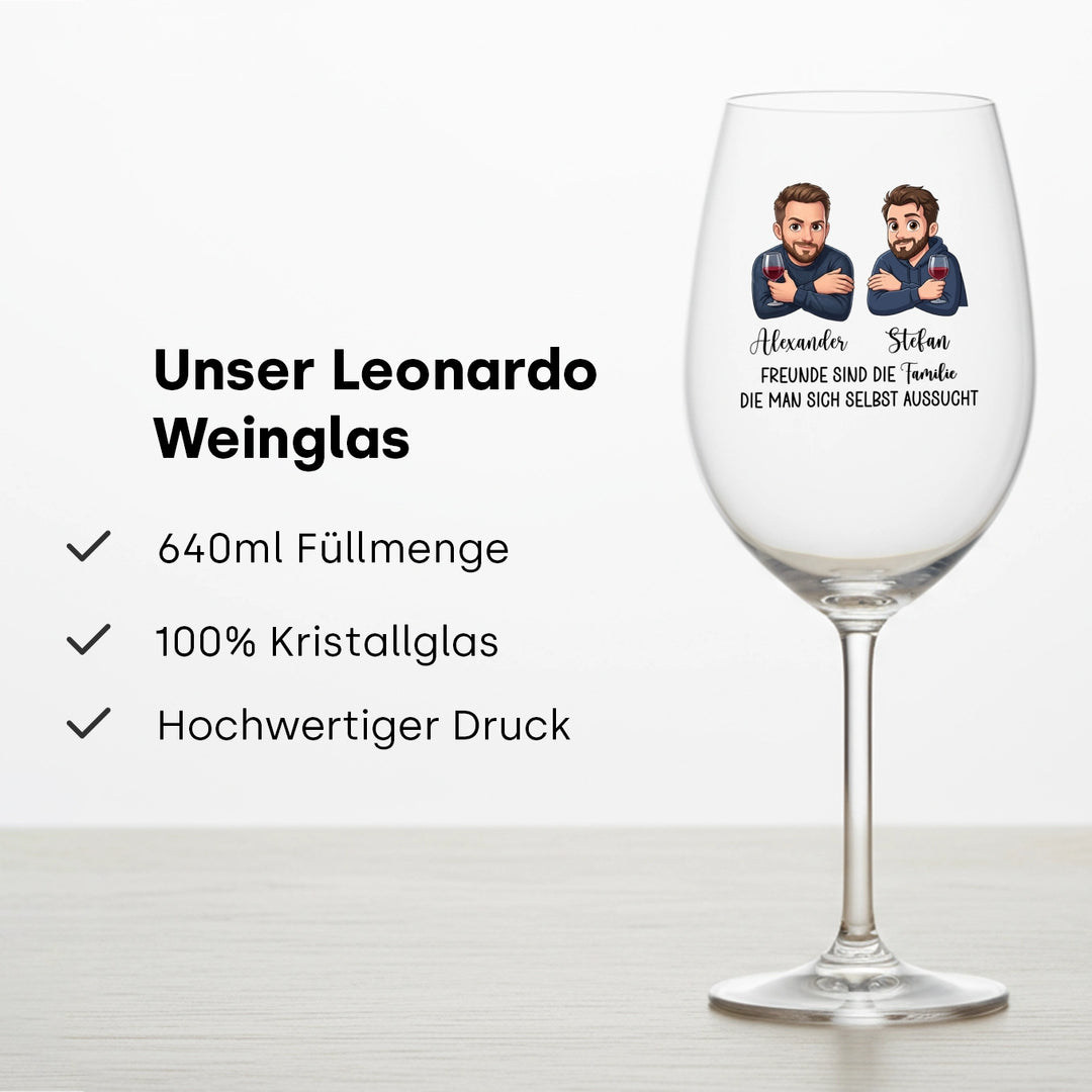 Personalisiertes Weinglas "Gute Freundinnen"