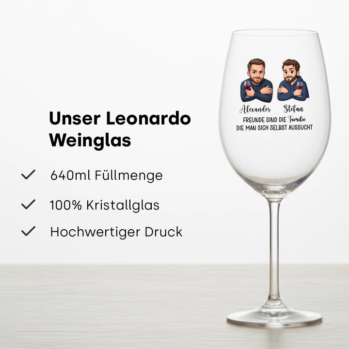 Personalisiertes Weinglas "Gute Freundinnen"