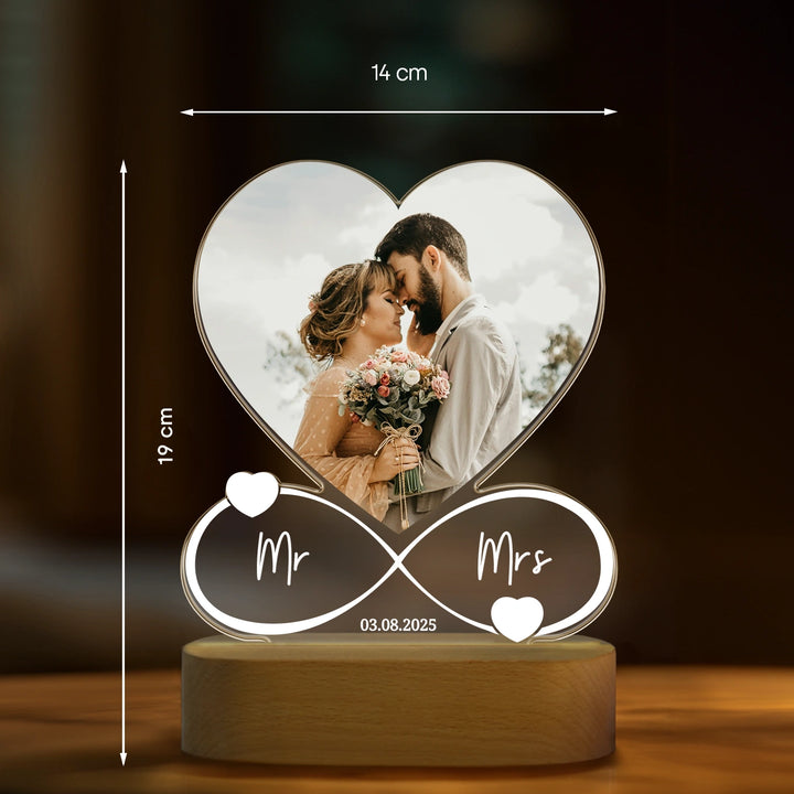 Personalisiertes Acryl-Licht Infinity "Mr & Mrs" | Nachtlicht, Dekolicht, Glowlight
