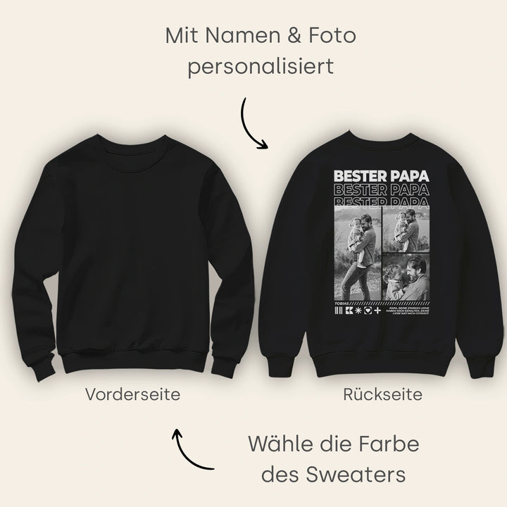 Personalisierter Sweater "Papa" mit Fotos