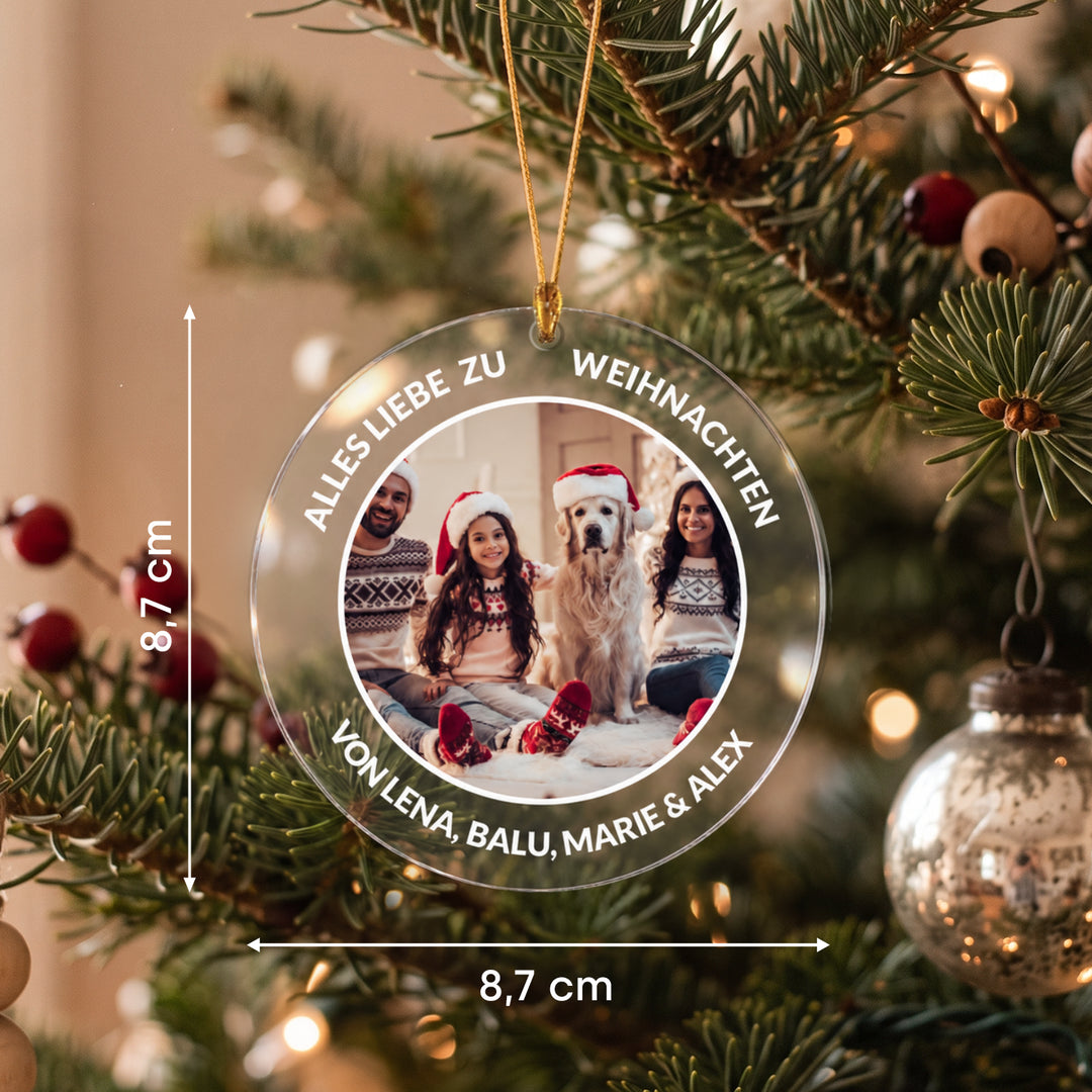 Weihnachtsbaumschmuck "Dein Foto & Text"