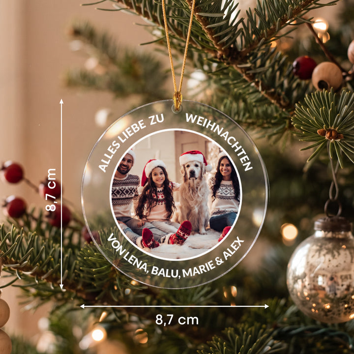 Weihnachtsbaumschmuck "Dein Foto & Text"
