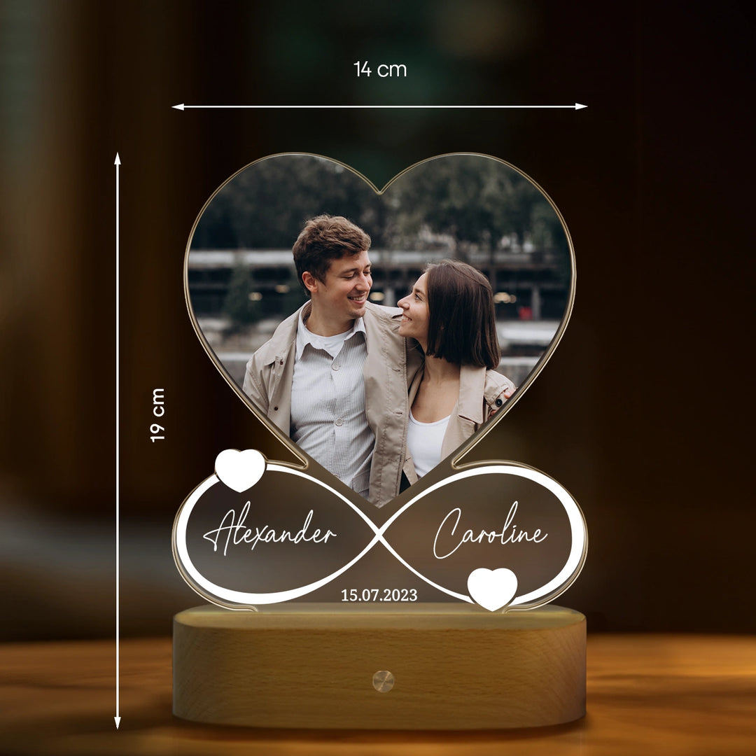 Personalisiertes Acryl-Licht "Für immer" | Nachtlicht, Dekolicht, Glowlight