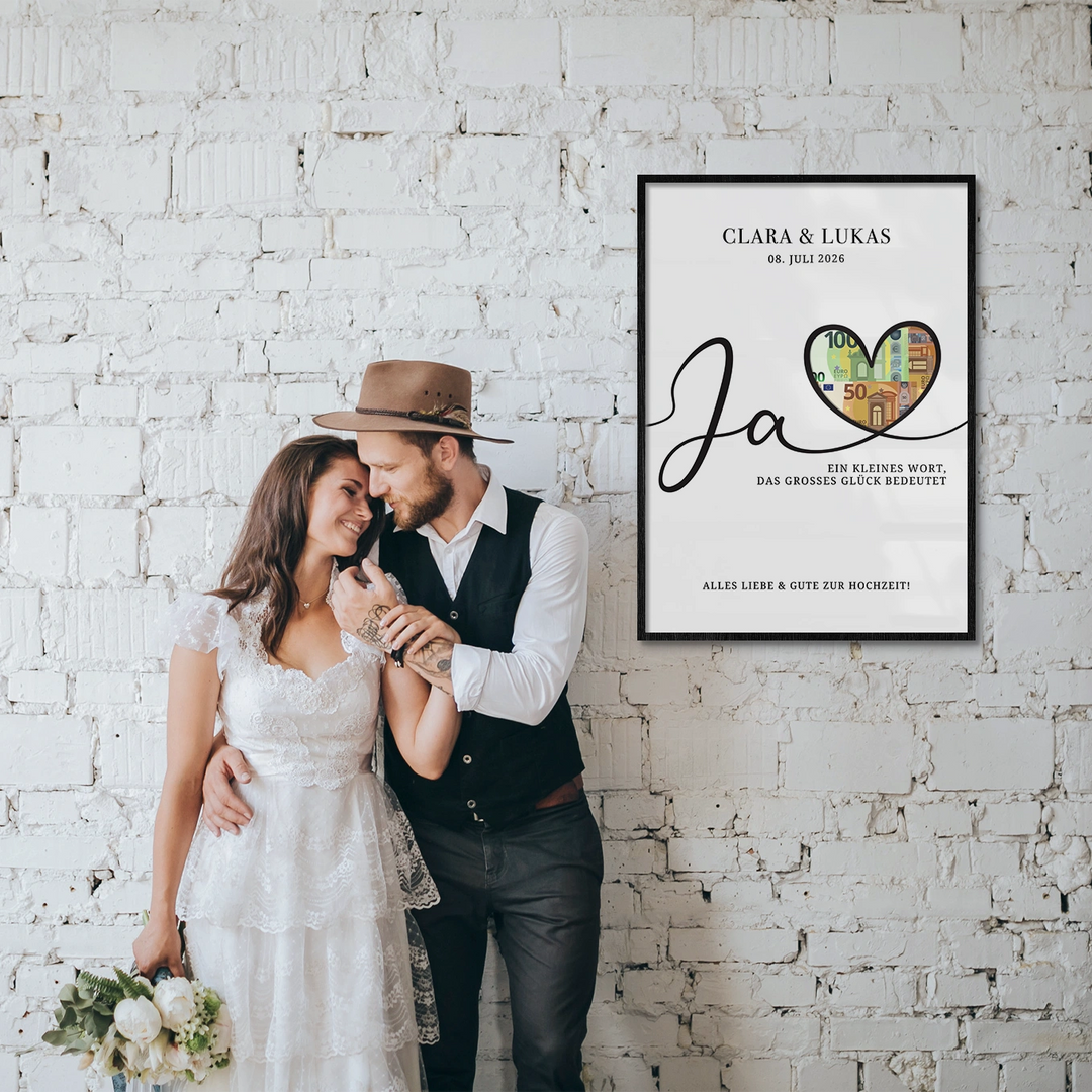 Personalisiertes Geldgeschenk zur Hochzeit "Alles Liebe"