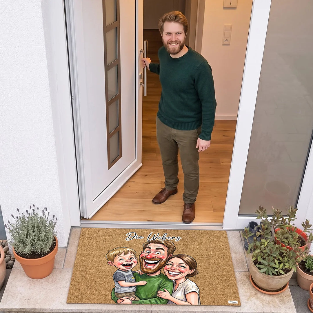 Personalisierte Fußmatte "Sketch Familie"
