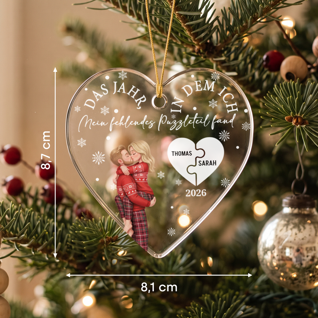 Personalisierter Weihnachtsanhänger "Fehlendes Puzzleteil"
