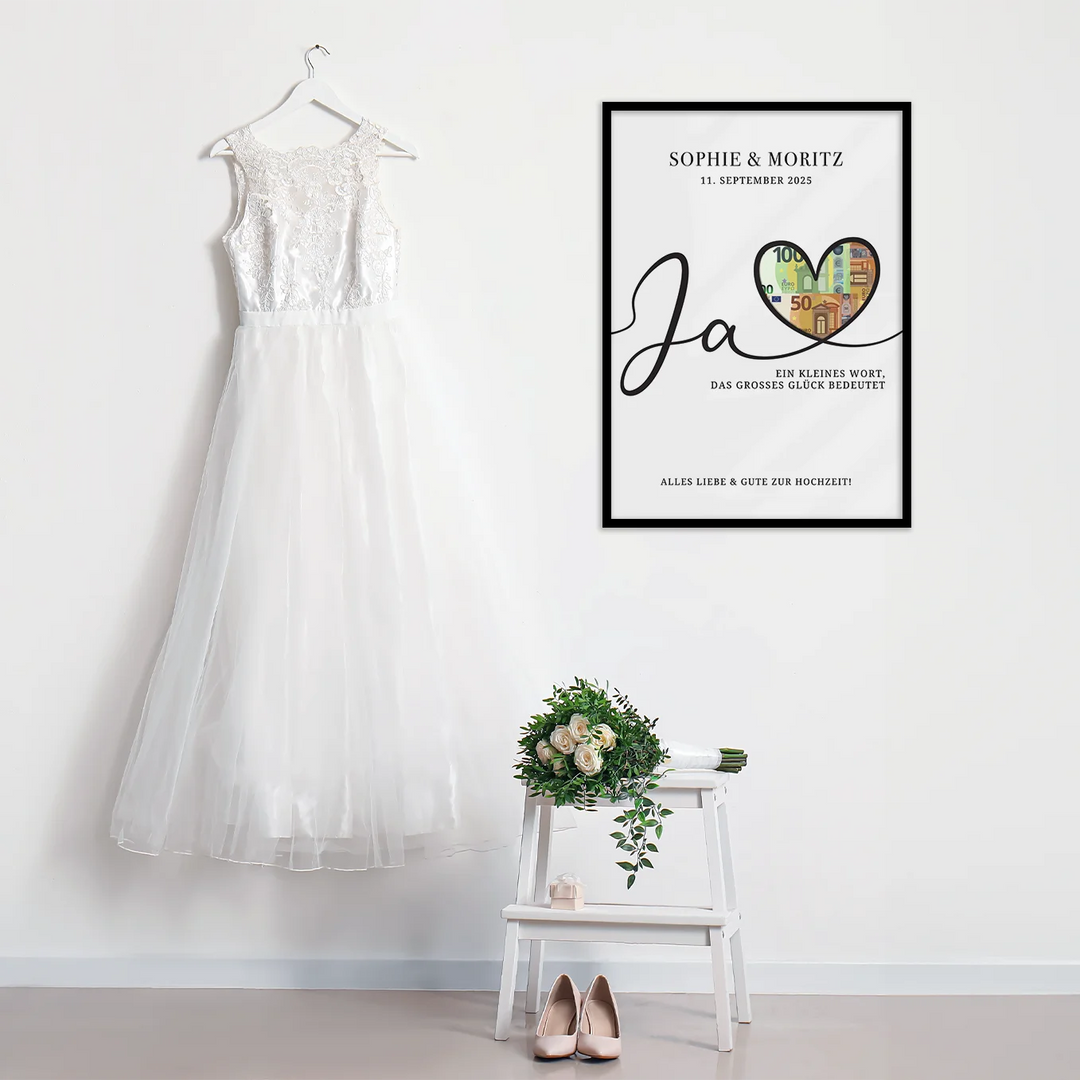 Personalisiertes Geldgeschenk zur Hochzeit "Alles Liebe"