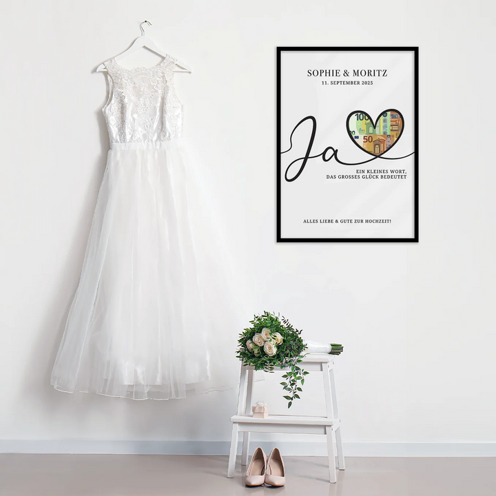 Personalisiertes Geldgeschenk zur Hochzeit "Alles Liebe"