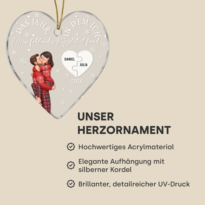 Personalisierter Weihnachtsanhänger "Fehlendes Puzzleteil"