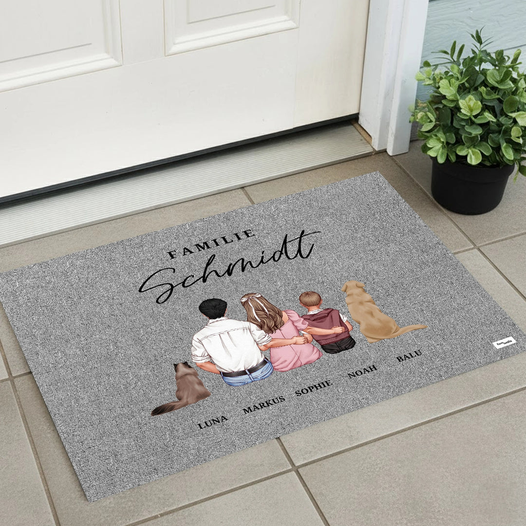 Personalisierte Fußmatte "Familie"
