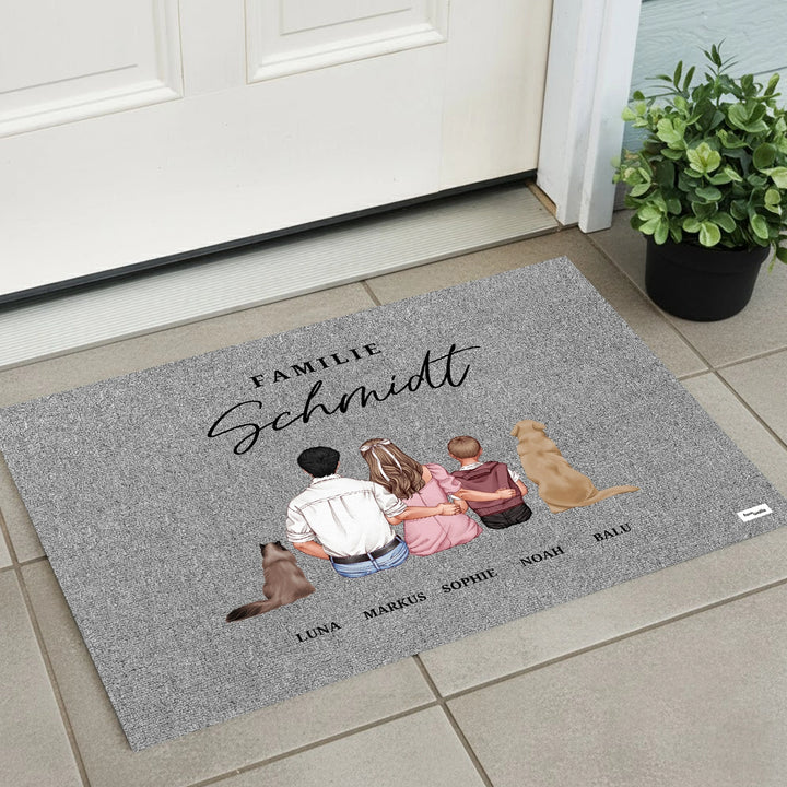 Personalisierte Fußmatte "Familie"