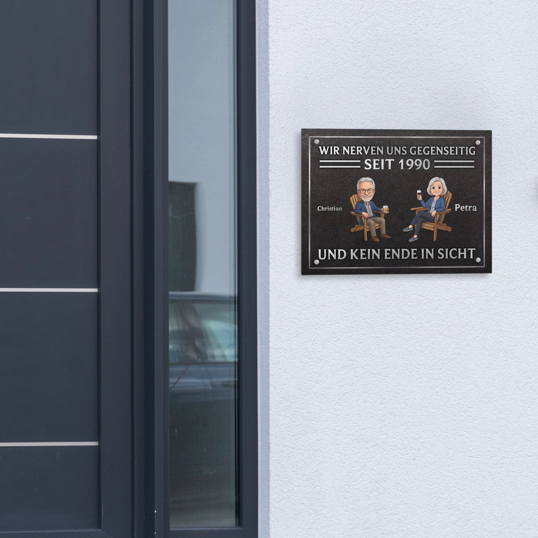 Personalisiertes Türschild "Wir nerven uns gegenseitig"