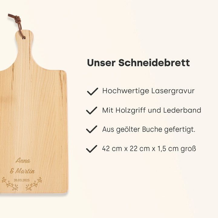 Personalisiertes Schneidebrett "Hochzeit"