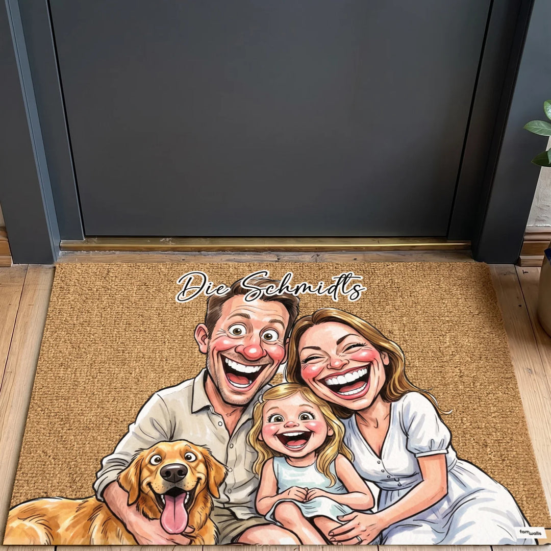 Personalisierte Fußmatte "Sketch Familie"