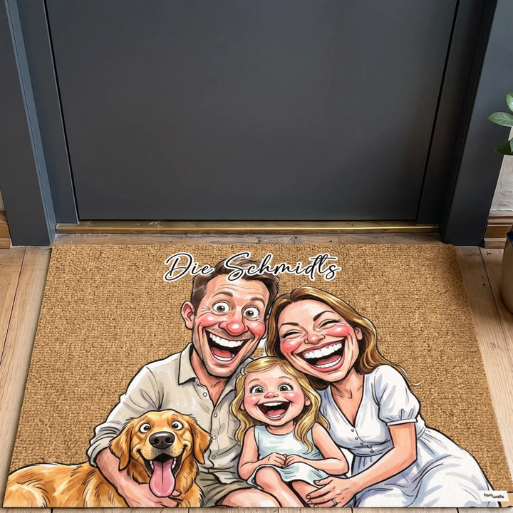 Personalisierte Fußmatte "Sketch Familie"