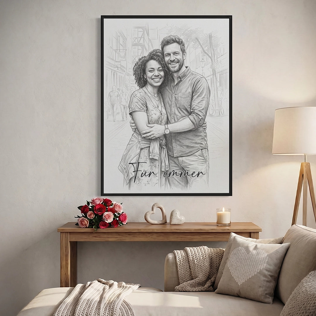 Personalisiertes Poster "Couple Zeichnung"
