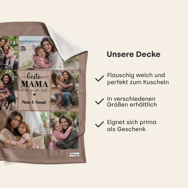 Fotodecke für Mama: flauschig weich, in verschiedenen Größen und ideal als Geschenk