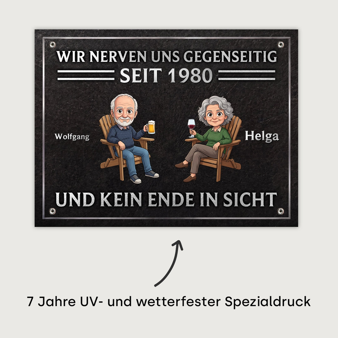 Personalisiertes Türschild "Wir nerven uns gegenseitig"