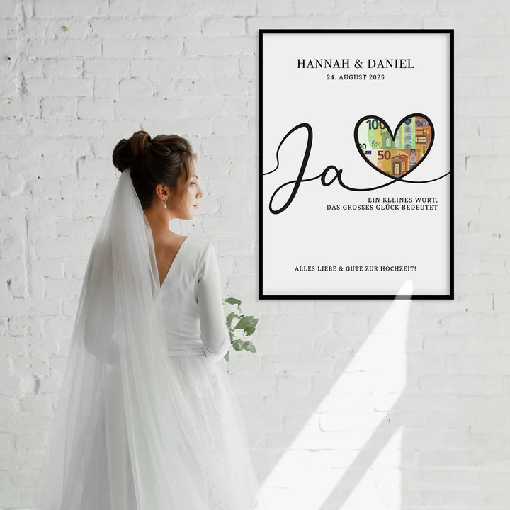 Personalisiertes Geldgeschenk zur Hochzeit "Alles Liebe"