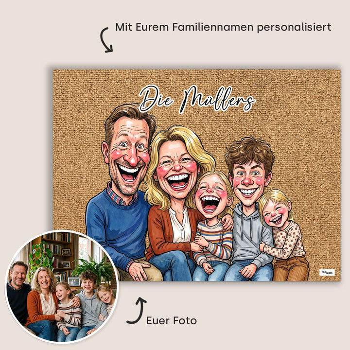 Personalisierte Fußmatte "Sketch Familie"