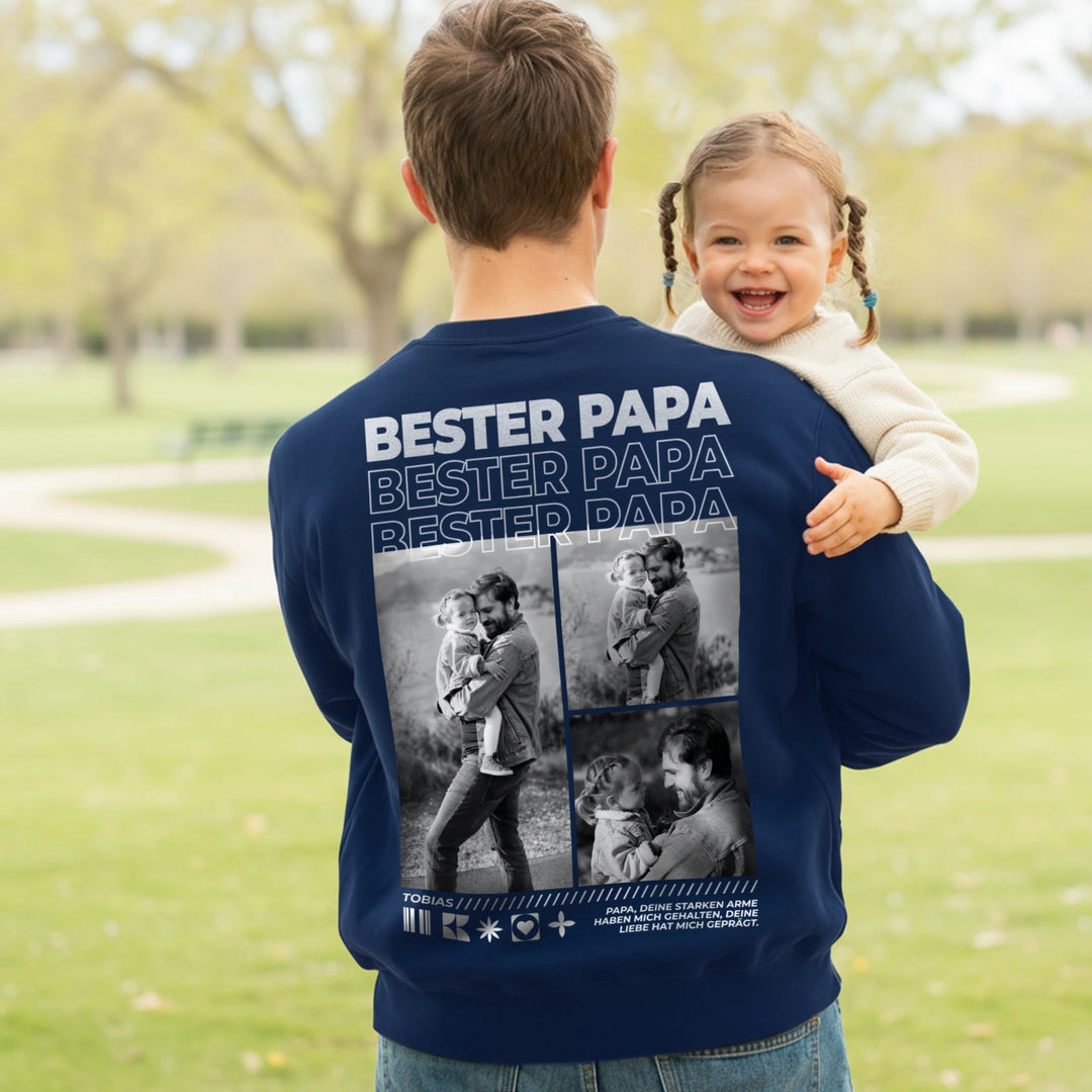 Personalisierter Sweater "Papa" mit Fotos