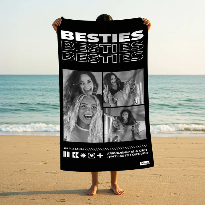 Personalisiertes Badetuch "Besties"