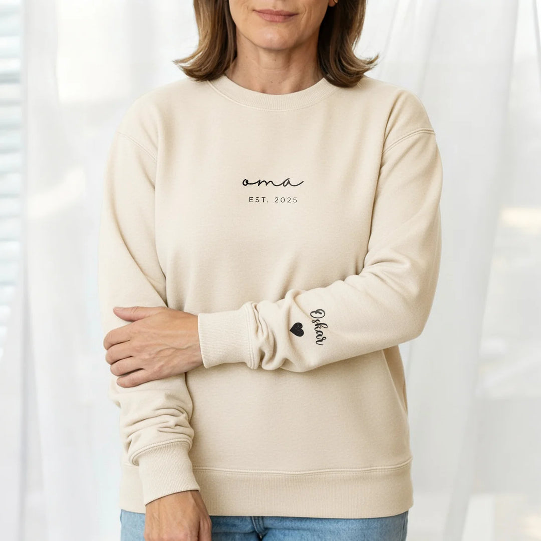 Personalisierter Sweater mit Namen "Oma"