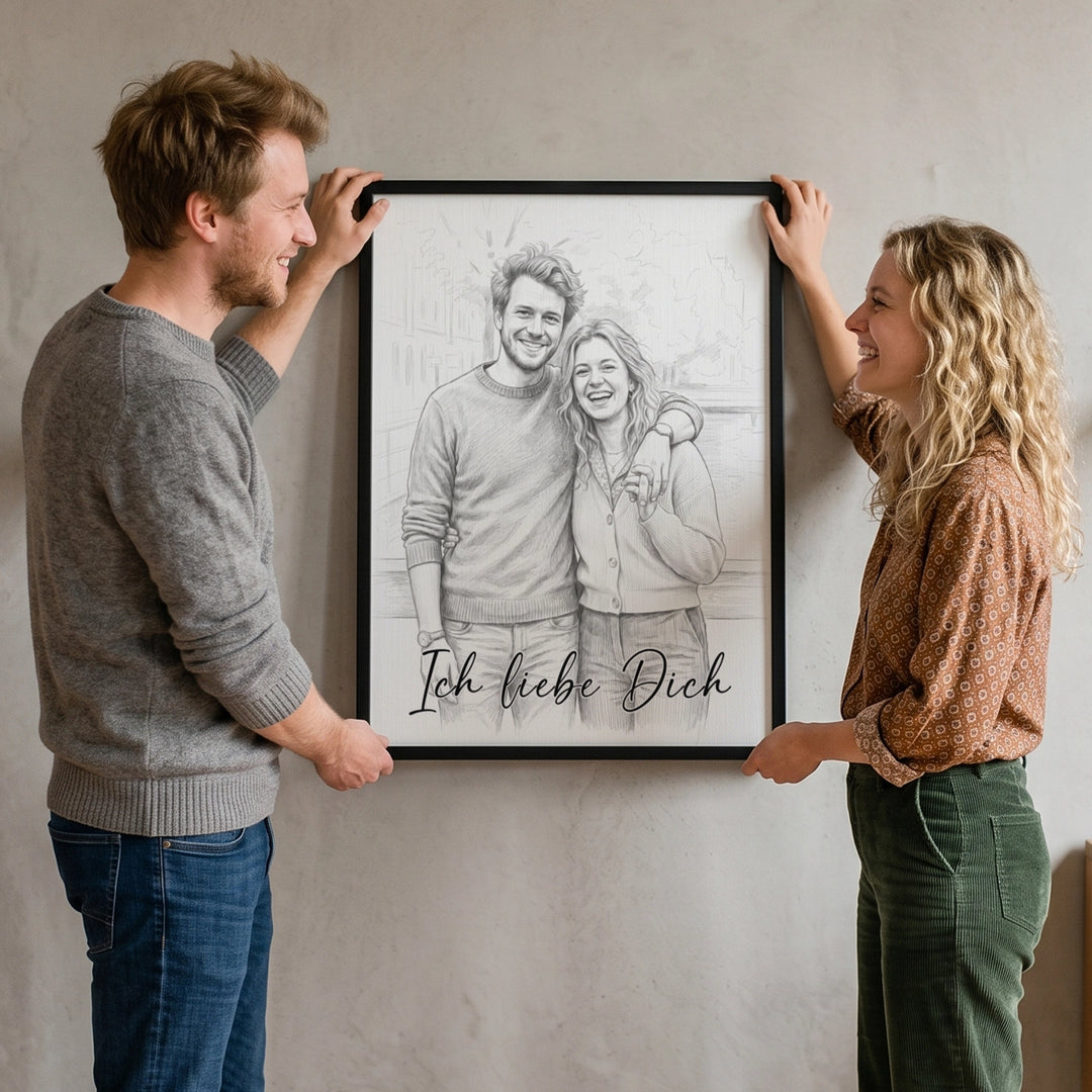 Personalisiertes Poster "Couple Zeichnung"