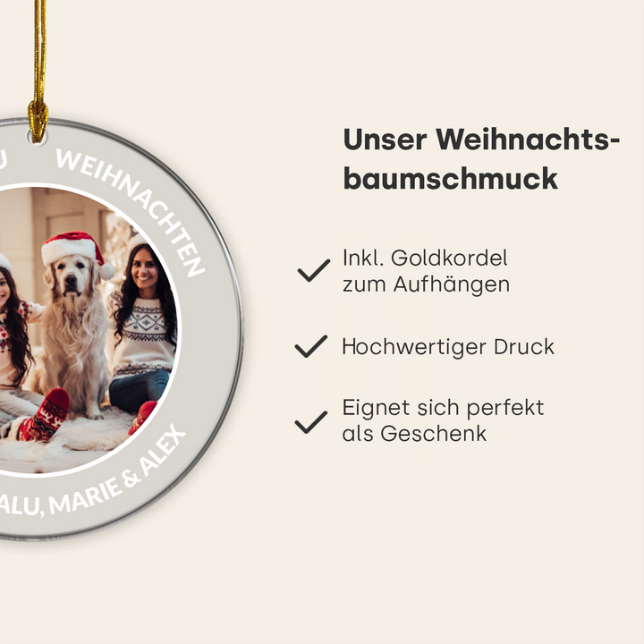 Weihnachtsbaumschmuck "Dein Foto & Text"