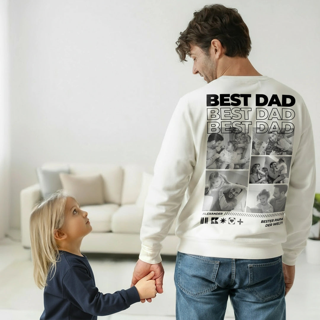 Personalisierter Sweater "Papa" mit Fotos