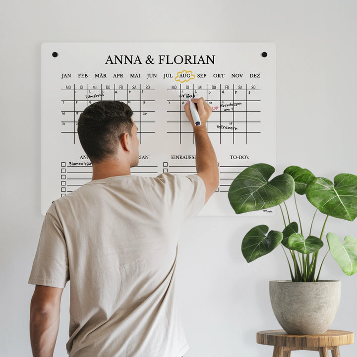 Personalisierter Wochenplaner Acryl "Paar"