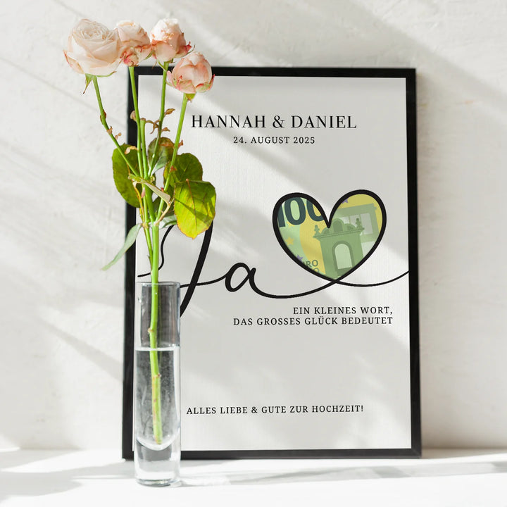 Personalisiertes Geldgeschenk zur Hochzeit "Alles Liebe"