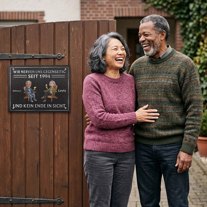 Personalisiertes Türschild "Wir nerven uns gegenseitig"